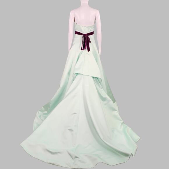 MONIQUE LHUILLIER Size 6 Mint Purple Strapless Evening Gown - Picture 4 of 9